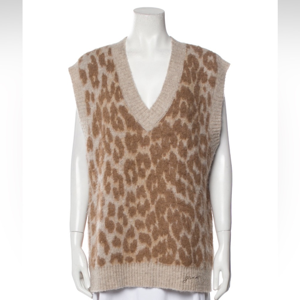 Ganni leopard print vest size S